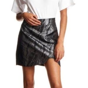 NWT Ganni Skirt Silver Printed Jacquard Metallic with Curved  Size EU 38